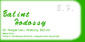 balint hodossy business card